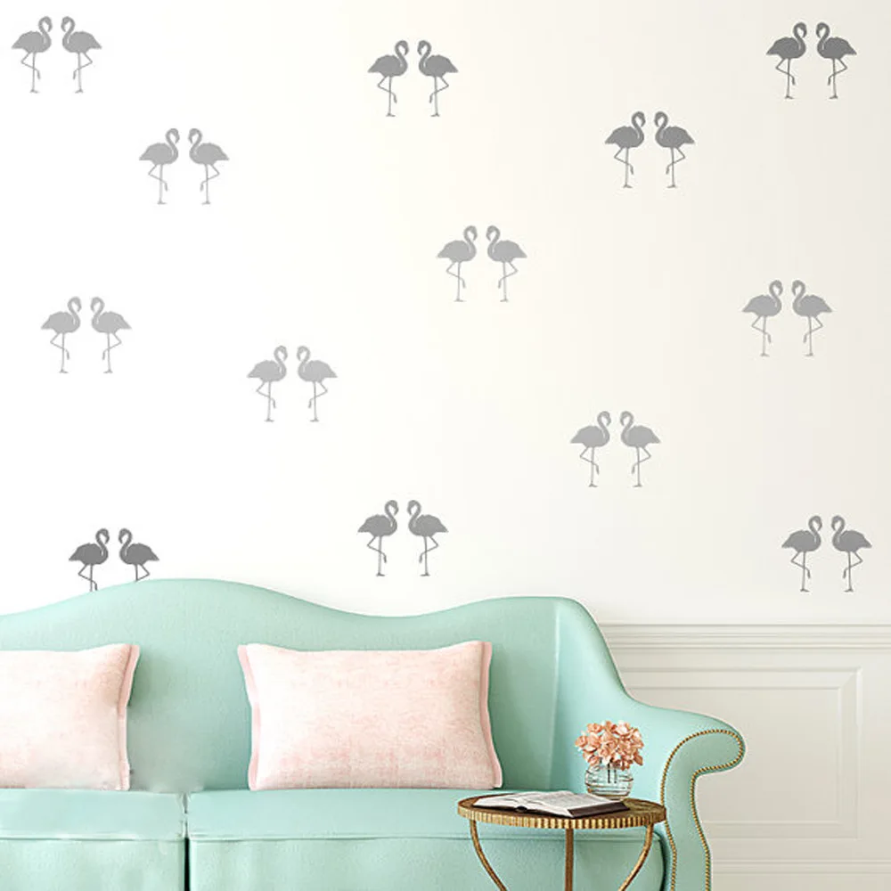 Яркие мини наклейки на стену в виде фламинго для детской комнаты 15 шт.|Наклейки