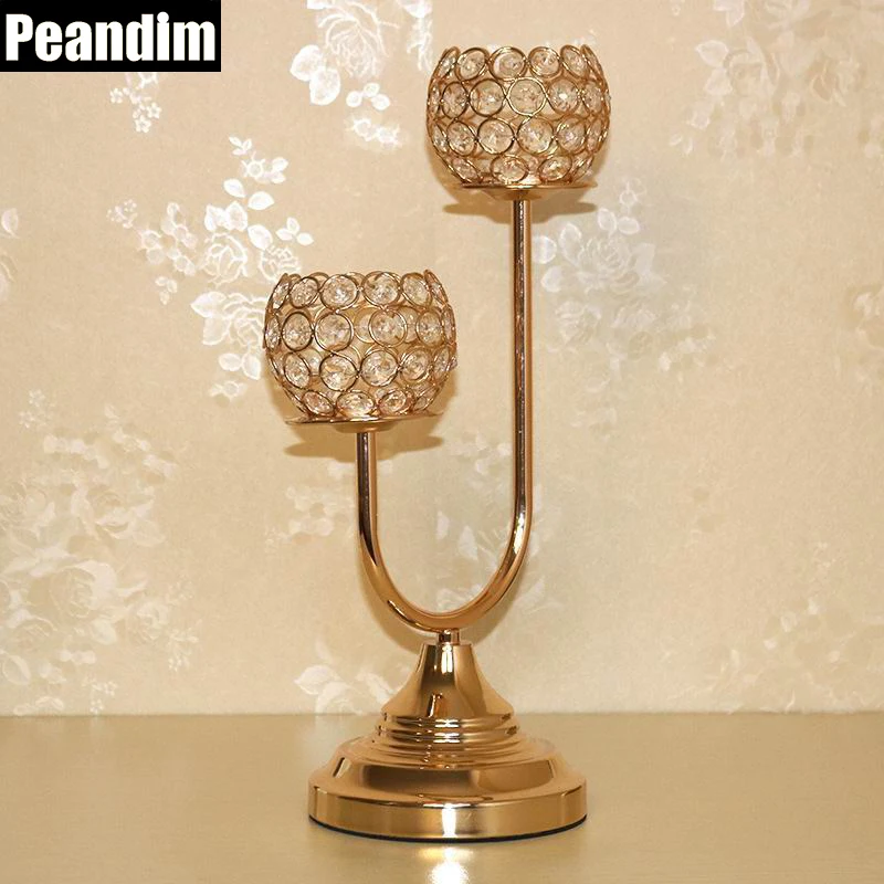 Арахис новый сверкающий K9 Хрустальный Подсвечник рождественский металлический