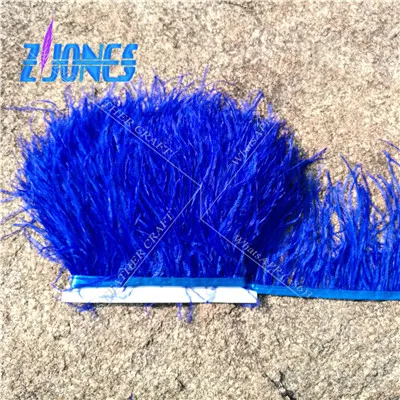 royal blue 10 ярдов/партия 10-15 см черный натуральный Плюмаж из страусиного пера бахрома отделка ленты для юбки/платья/костюм украшения DIY - Цвет: royal blue