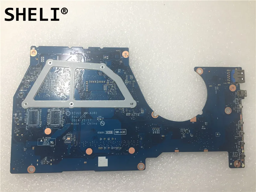SHELI материнская плата для ноутбука lenovo YOGA 3 14 I7-5500U процессор DDR3L FRU: 5B20H35614 BTUU1 NM-A381 основная плата протестирована