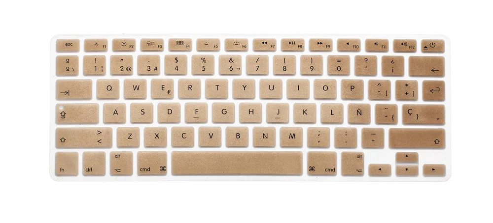Золотой Испания испанская клавиатура крышка US версия для Macbook Air Pro Retina 13 15 17 A1466 A1502 A1369 A1278 A1398 A1286 A1425 Протектор - Цвет: Золотой