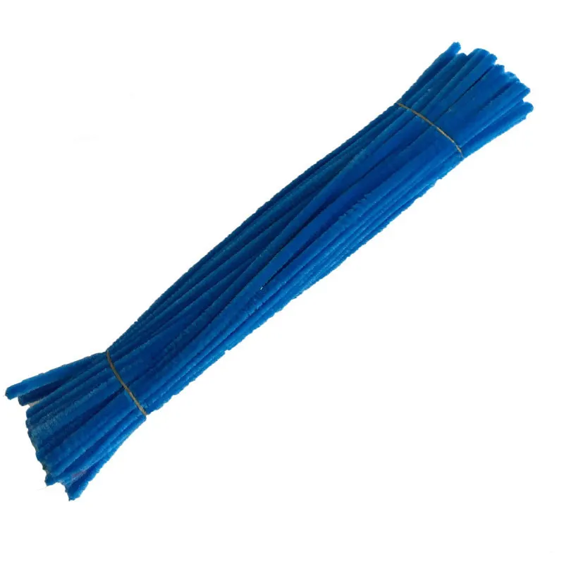 Royal Blue 100 шт 30 см синель стебли трубы Очистители дети плюшевая обучающая игрушка красочные трубы очиститель игрушки ручная работа, сделай сам, ремесло поставки - Цвет: Royal Blue