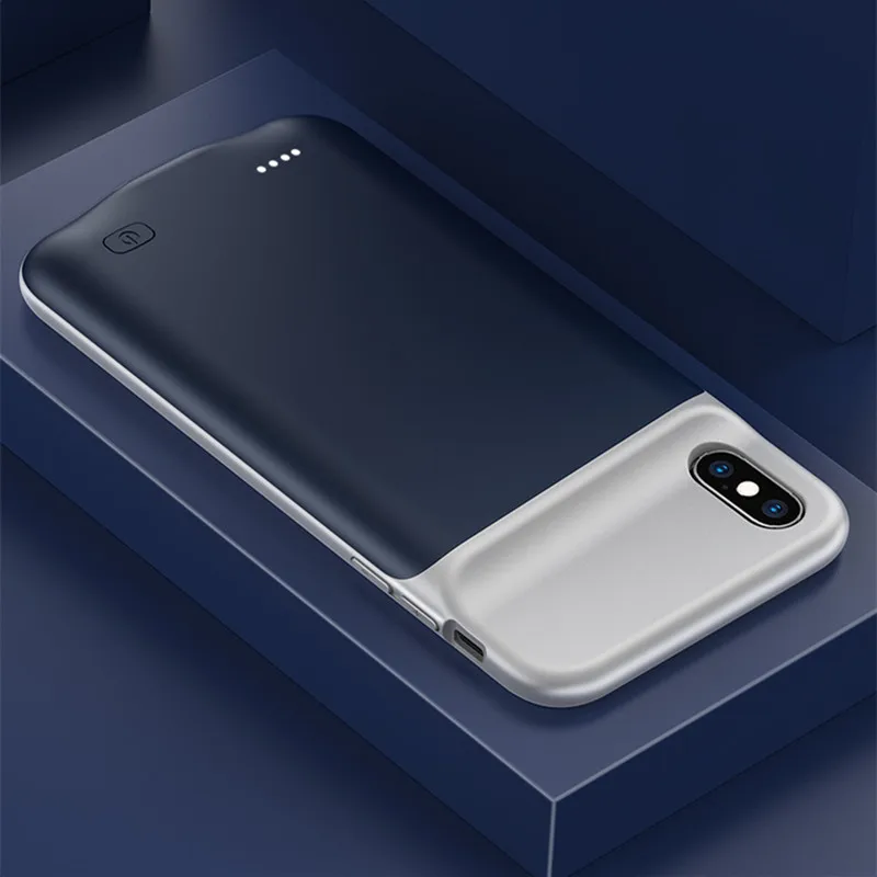 4000 мА/ч силиконовые противоударные Чехлы для зарядного устройства iPhone XS X Power Bank