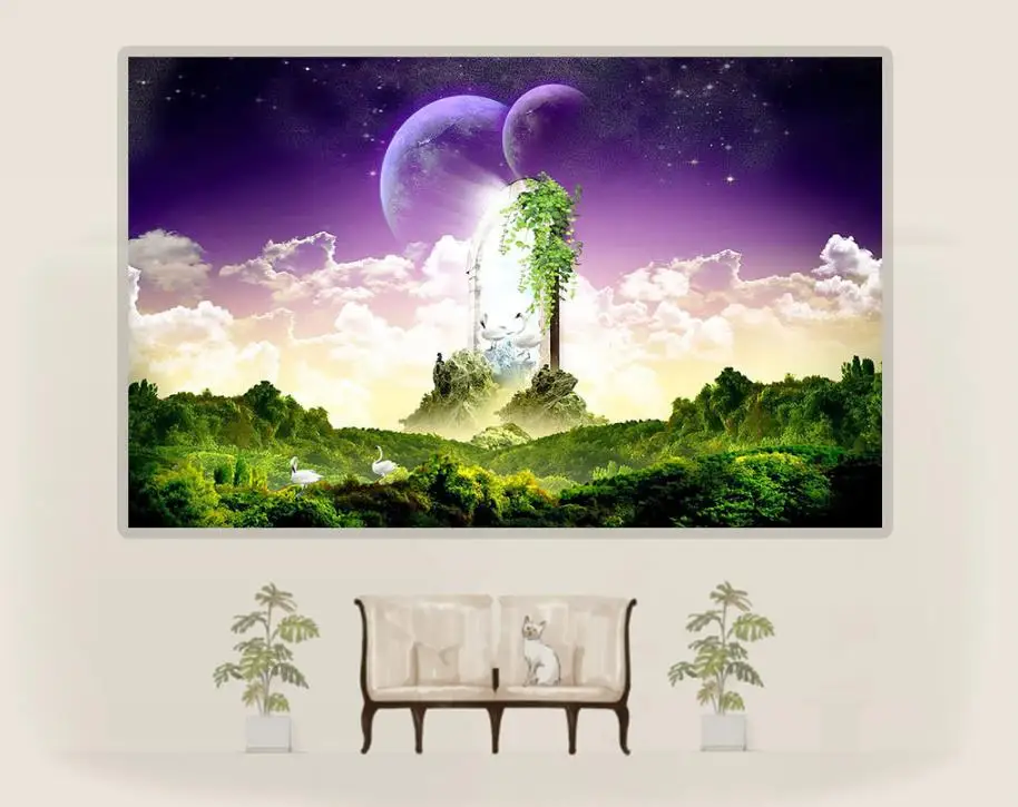 Настенные обои для украшения дома декор неба сада 3 d гостиной | Обустройство