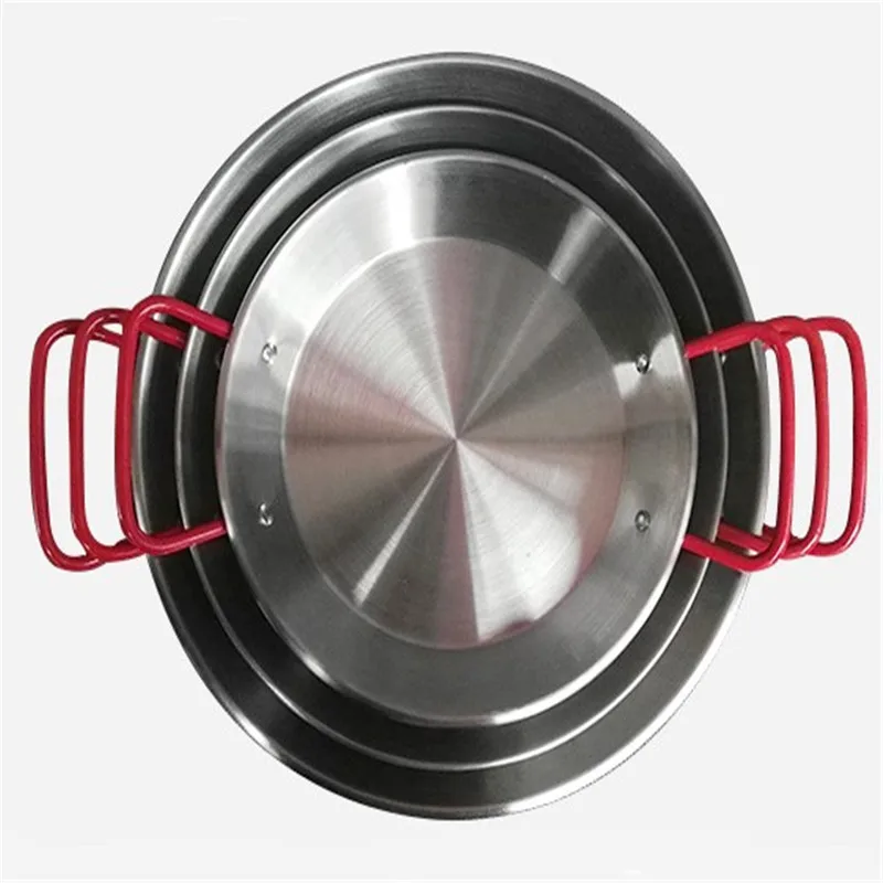 

stainless steel good quality Spanish paella pan seafood dish Korean fried chicken dish Cheese cooker Binaural Fruit sugar pan