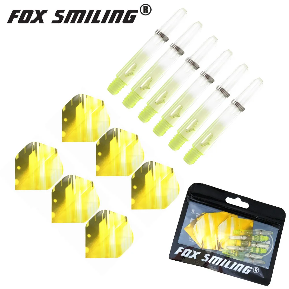 yellow Fox Smiling 6 шт. 2BA 35 мм нейлон Дротика валы с 6 шт. Дротика s полеты красочные аксессуары для игры в Дартс - Цвет: yellow