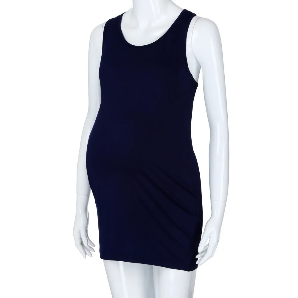 Женское Повседневное платье без рукавов с круглым вырезом Ropa Embarazada летнее для