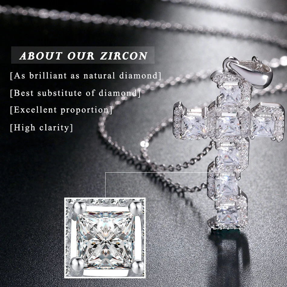ORSA JEWELS 925 Подвески с настоящим крестом, Стерлинговое Серебро, ожерелья для женщин, хорошее ювелирное изделие высшего класса, кубический циркон, ожерелье ASN64