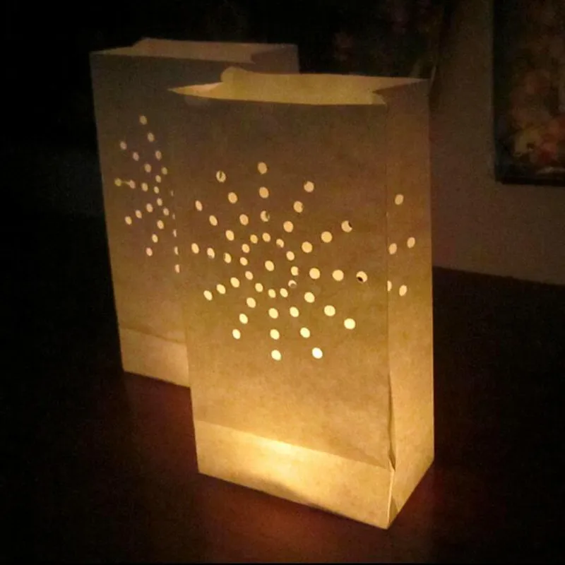 

50Pcs/lot Double Heart Tea light Holder Paper Candle Bag For Christmas Party Wedding Decoration Products