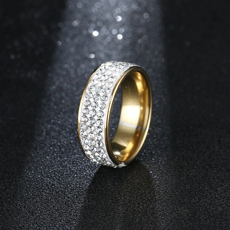 Кольца CACANA из нержавеющей стали Полноразмерные 8 мм трехрядные прозрачные на