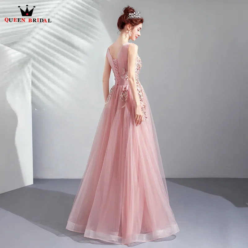 Винтаж розовые вечерние платья 2019 Мода с пышной юбкой из тюля кружевные цветы