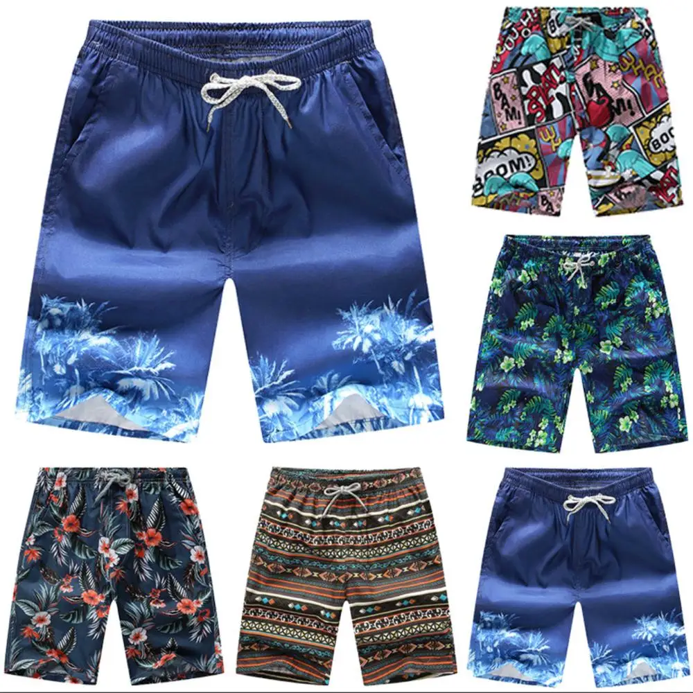

Мужские пляжные шорты GEJIAN, быстросохнущие пляжные шорты в гавайском стиле с принтом, Шорты для плавания и серфинга, с эластичной талией на ш...