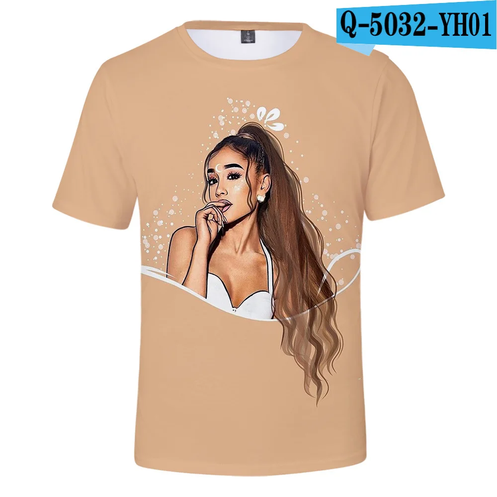 3D Ariana Grande DJ певица Футболка короткий рукав Для мужчин женщин веселое Harajuku уличная