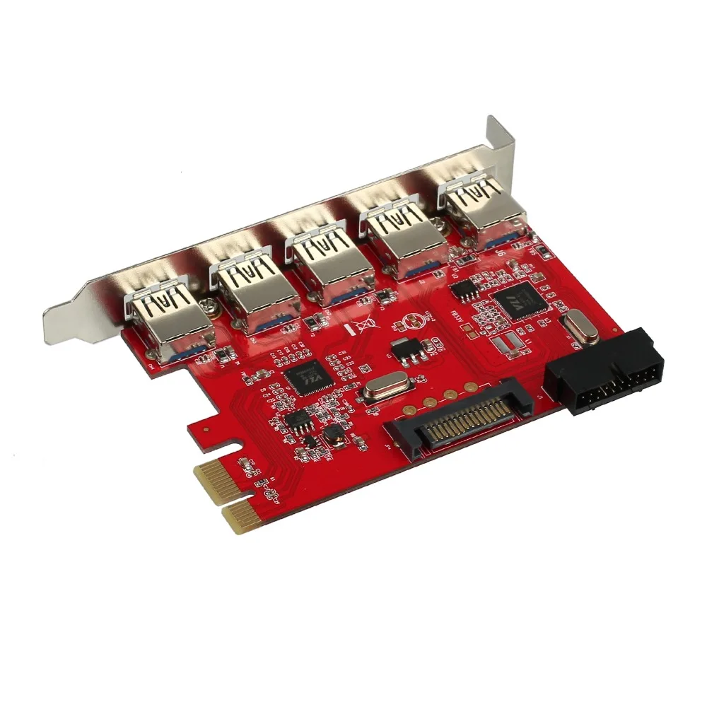 (Отправка из Испании) 5 портовый PCI E Express на концентратор USB 3 0 карта адаптера