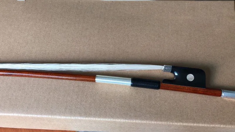 

FREE SHIPPING Top Grade 4/4 size Cello Bow Top Pernambuco Stick Horse Hair, Great Balance Sterling Silver Fitting