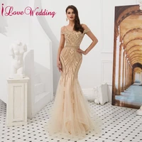 gorgeous spaghetti straps sweetheart off the shoulder mermaid party gown avondjurk fishtail gold prom dresses