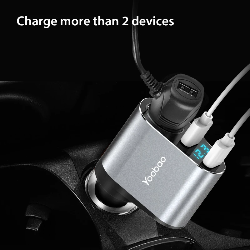 Yoobao YB209 автомобильное Зарядное устройство с двойным USB портом 2.4А автомобильная