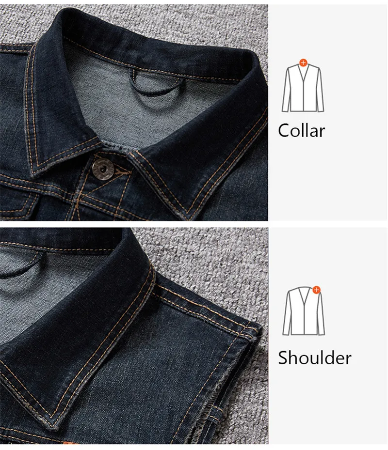 Idopy Classic Denim Vest Men Sleeveless Jean Jacket Vests Turn-down Collar Waistcoat For Men Big and Tall Plus Size M-8XL