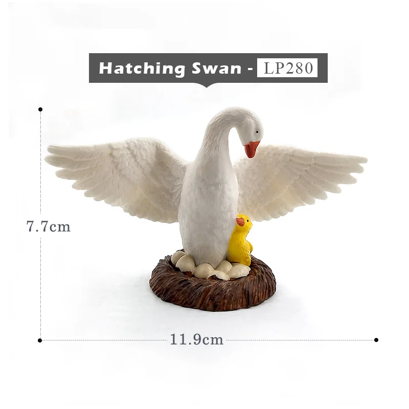 Hatching Swan Милый цыпленок утка гусь фигурка ферма игрушки пластиковые животные модель подарок для детей украшения дома аксессуары ПВХ ремесла статуя - Цвет: Hatching Swan