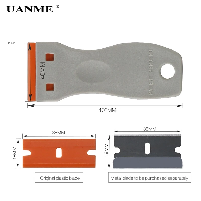 UANME 100 шт бритвенные лезвия с двойной окантовкой, бритвенный оконный скребок, стекло, инструмент для чистки автомобиля, виниловая пленка, наклейка для удаления клея, скребок