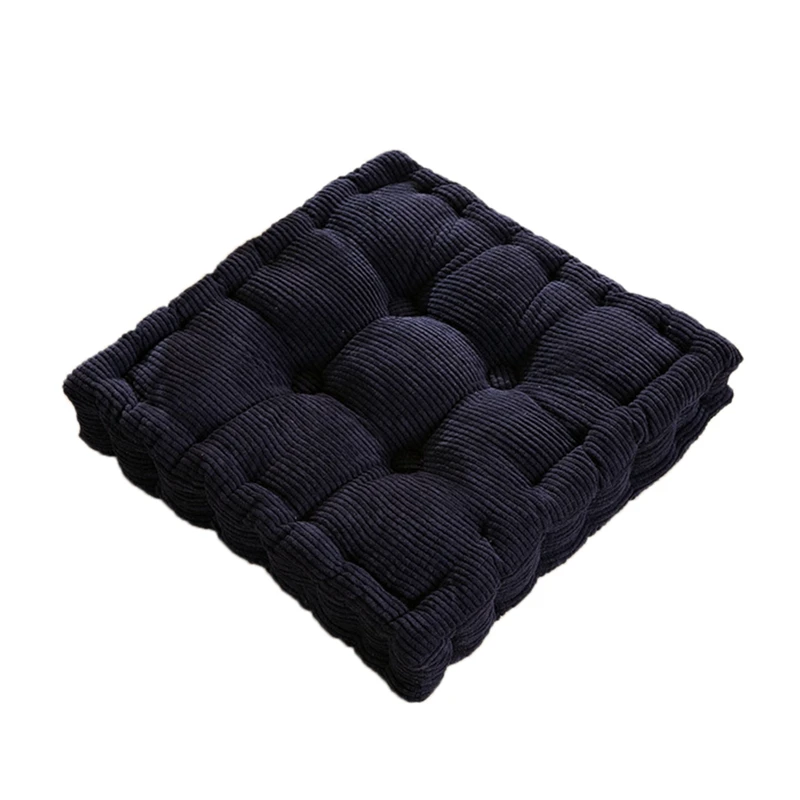 Dark blue Горячая Распродажа напольная Подушка утолщенная Подушка сиденья одноцветная Подушка для стула дышащая подушка для сиденья квадратный мат «татами» товары для дома - Цвет: Dark blue