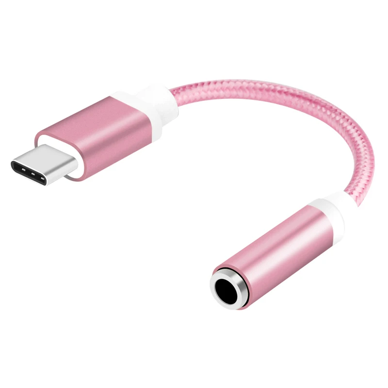 rose gold Тип-c мм до 3,5 мм кабель для наушников адаптер usb 3,0 Тип C Мужской до 3,5 AUX аудио Женский Разъем для наушников для huawei Xiaomi 8 Oneplus 6 - Цвет: rose gold