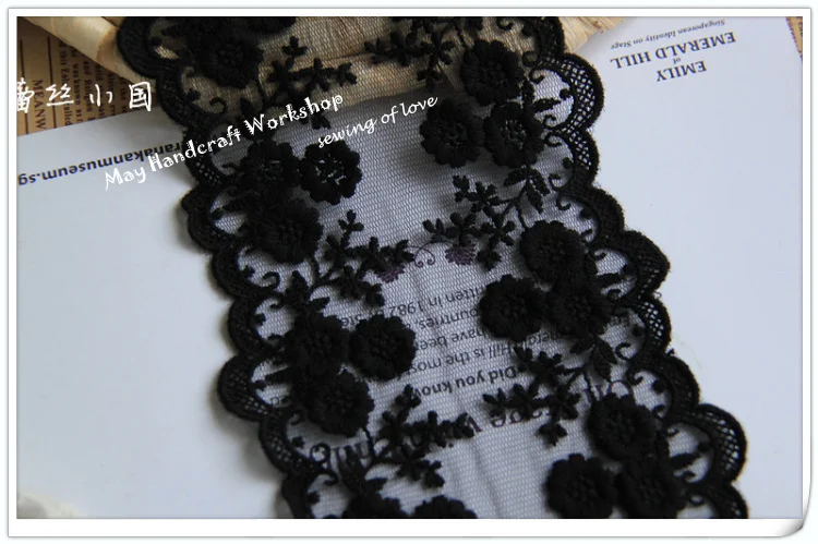 12 см/4 7 дюйма в ширину белый/черный/бежевый французский сетчатый кружевной