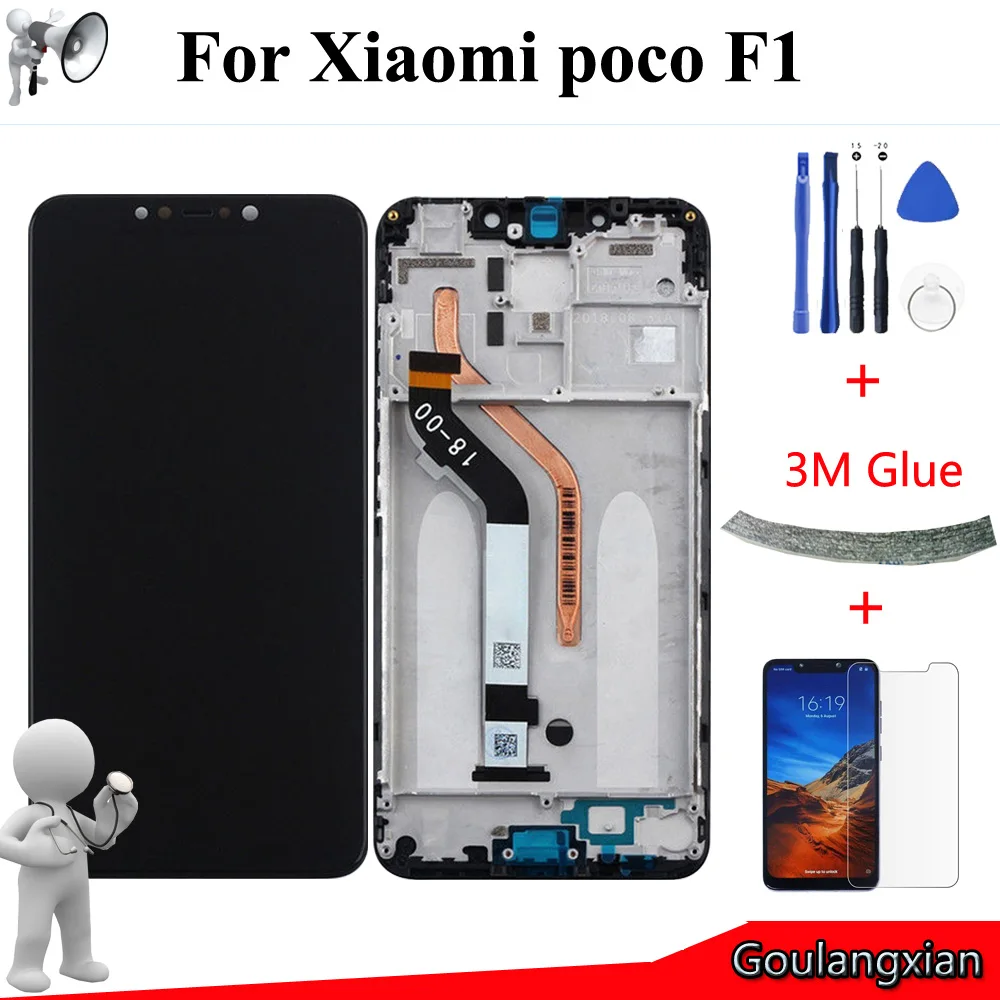 Высокое качество ips ЖК дисплей + рамка для xiaomi poco F1 Дисплей Сенсорный экран