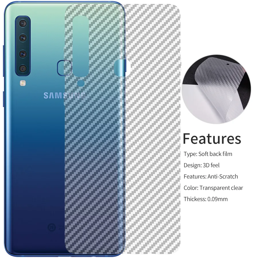 WOLFPSYCH 10 шт./лот 3D углеродного волокна задняя пленка для Samsung Galaxy A7 A9 A6 A8 плюс 2018 A8s A6s