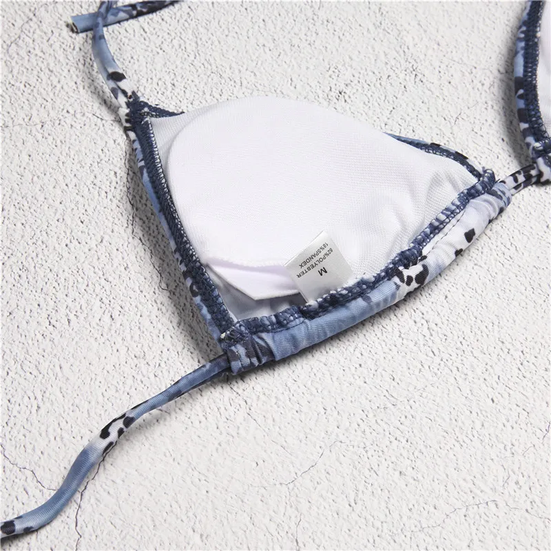 Хит продаж Женский треугольный комплект бикини сексуальный купальник с принтом