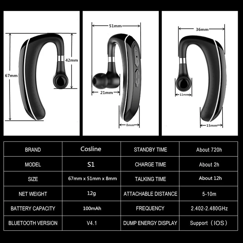 Nogou беспроводные наушники Bluetooth водонепроницаемые Handsfree спортивные деловые для