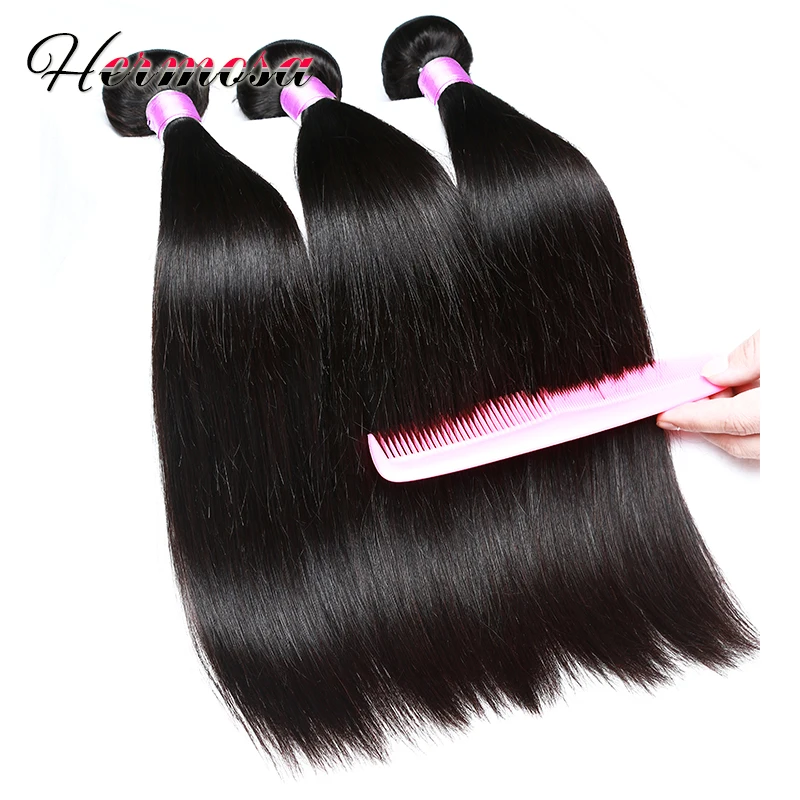 Hermosa Peruvian Virgin Hair With Closure 3 Bundles Straight Human Frontal |