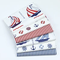 100 cotton twill cloth marine style red blue green anchor stripe fabrics for diy crib bedding cushions apparel quilting decor