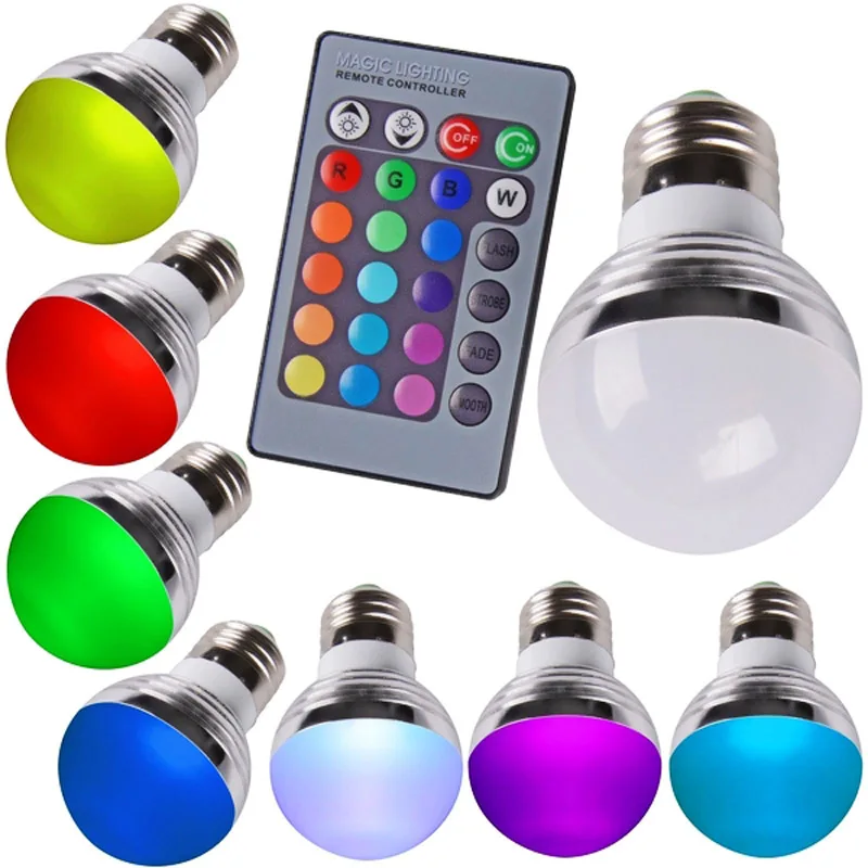 Lampadine светодиодный e14 Светодиодный e27 RGB лампы B22 16 Цвет прожектор + 24 клавиши