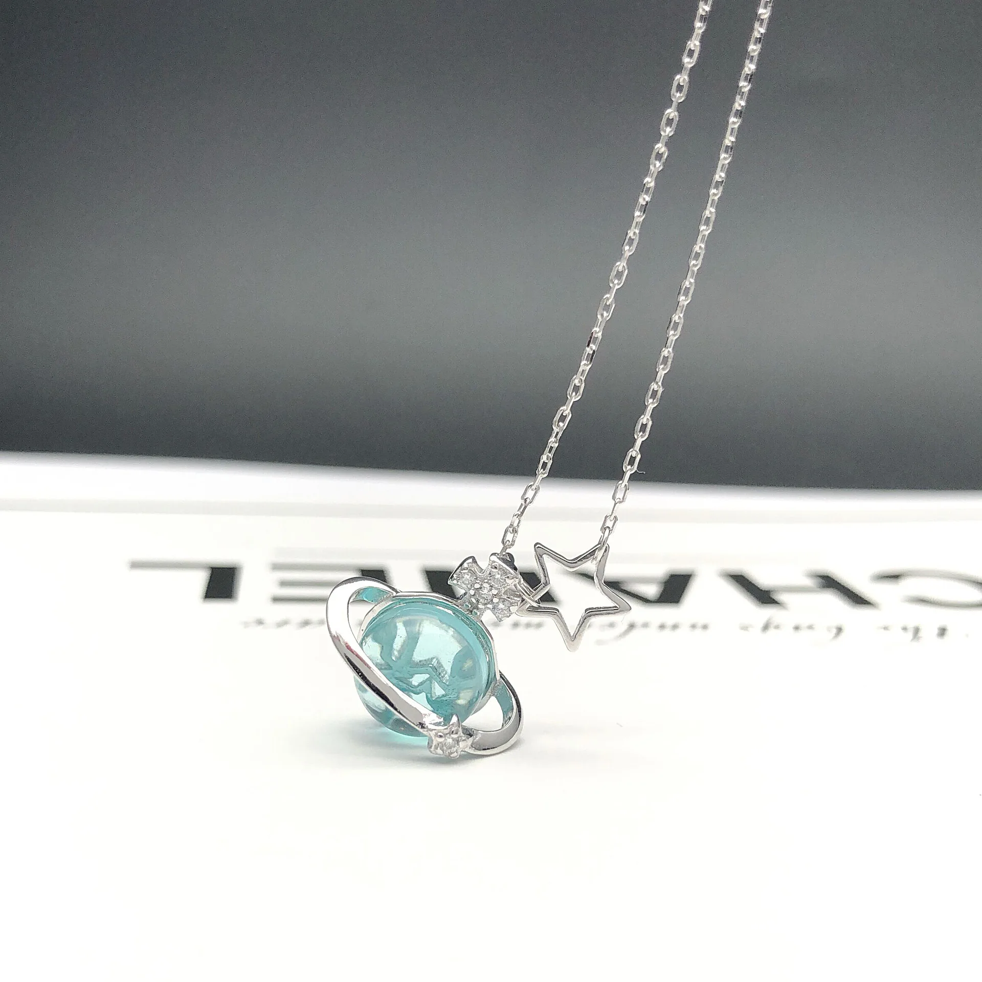 Ожерелье с кристаллами blue planet женское ожерелье из стерлингового серебра S925 пробы