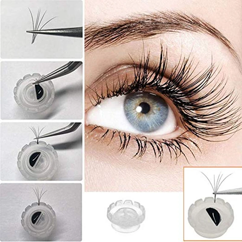 20/50/100PCs Eyelash Extension Adhesive Stand Grafting Eyelashes Quick Blossom Making Fan Volume New Design Isolation Tool Cup | Красота и