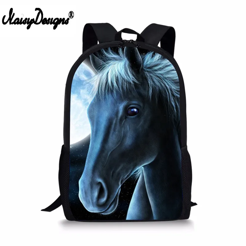 Школьный рюкзак для детей с принтом лошади и единорога, комплект школьных сумок, рюкзак для мужчин на 17 дюймов с ортопедической поддержкой и животным.