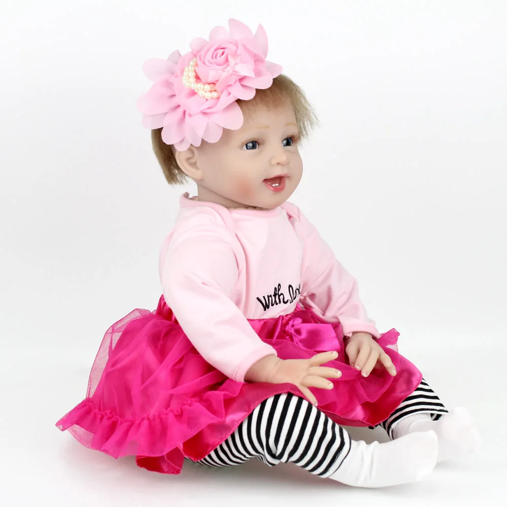 NNPKDOLL 22 &quot55 см мягкий силикон Reborn Baby Doll игрушка Реалистичная для девочки