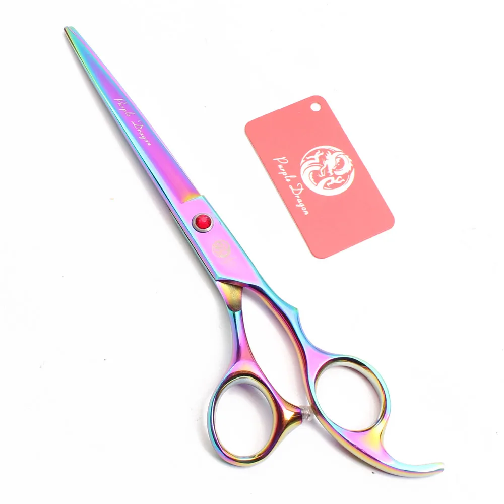 7 &quotJP нержавеющей фиолетовый дракон красочные гребень животных ножницы резки
