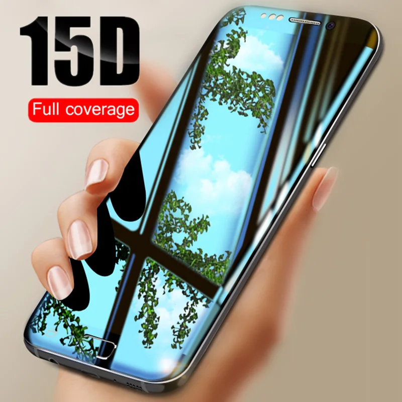 Защитное стекло для Samsung Galaxy S8 S9 Plus Note 9 8 S6 S7 Edge закаленное HD 15D | Мобильные телефоны