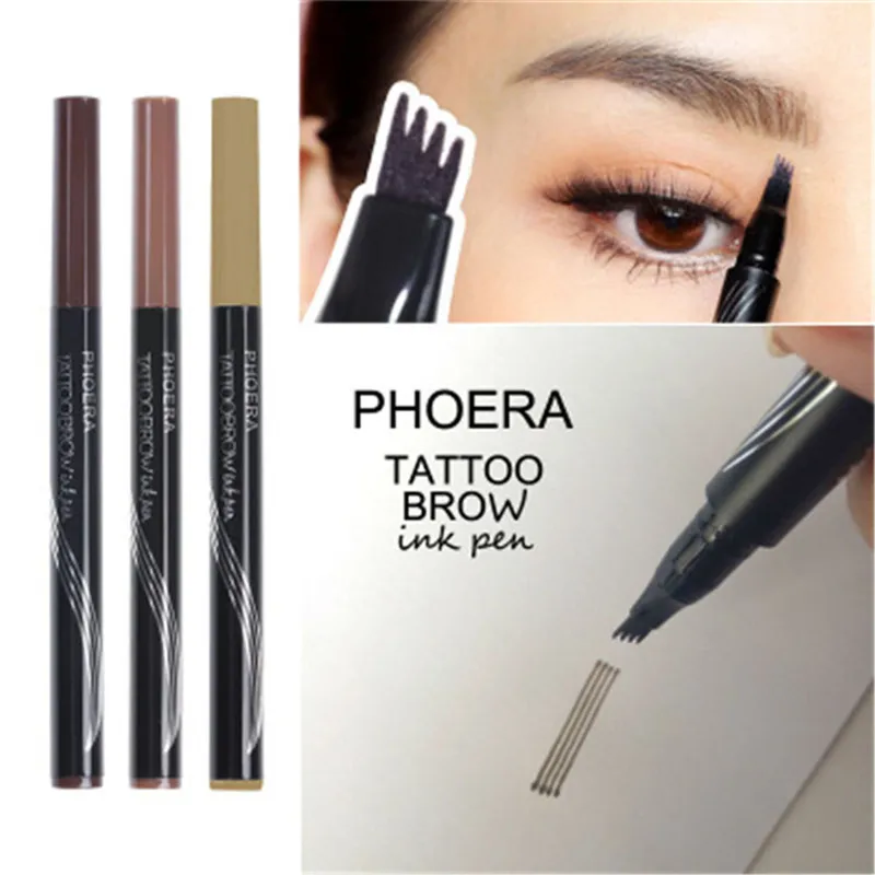 4 цвета водостойкая вилка наконечник жидкая подводка для бровей карандаш