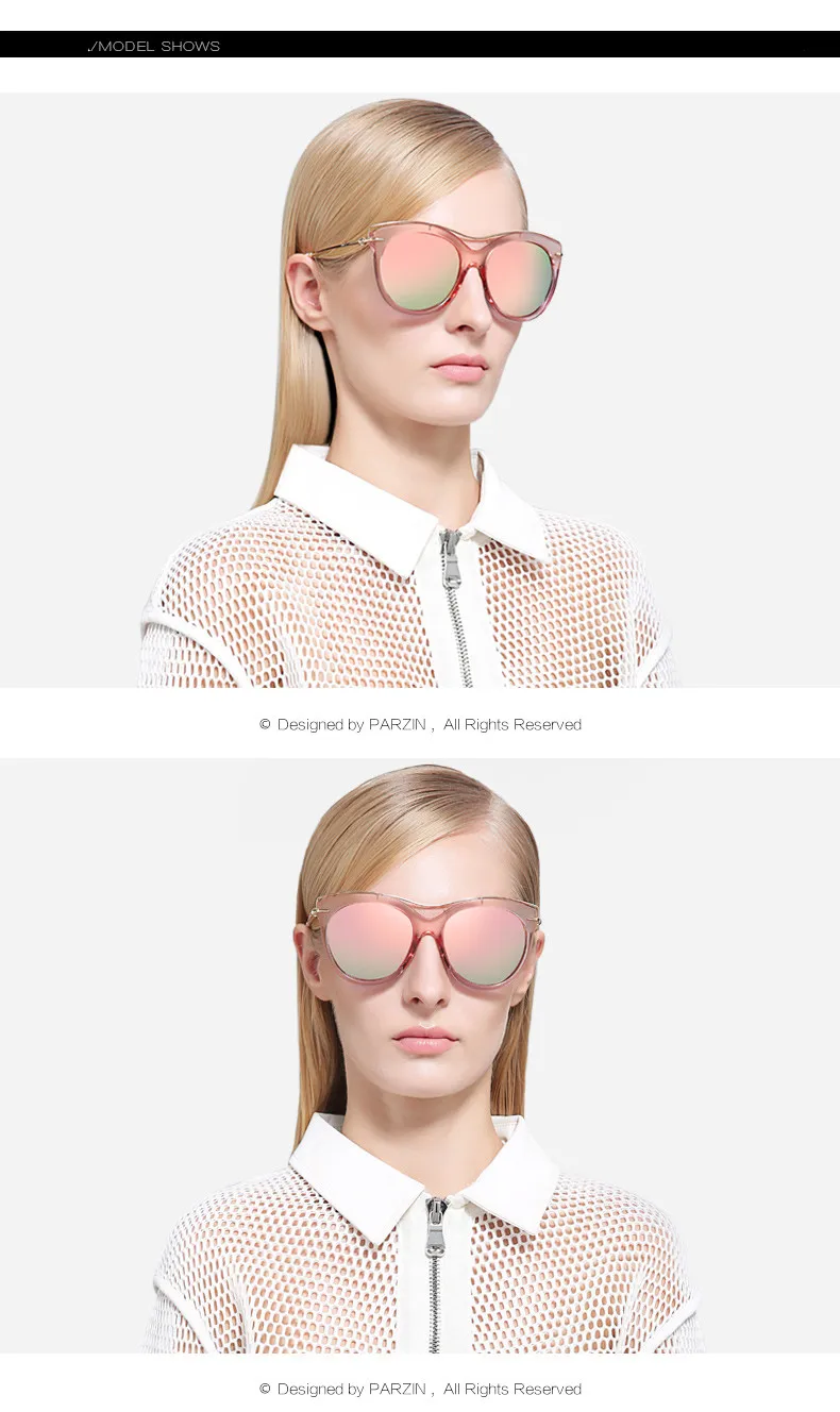 PARZIN Colorful Vintage Polarized Sunglasses Women Sun Glasses Female TR90 Luxury Ladies Shades Driving Glasses Packing Box 9827