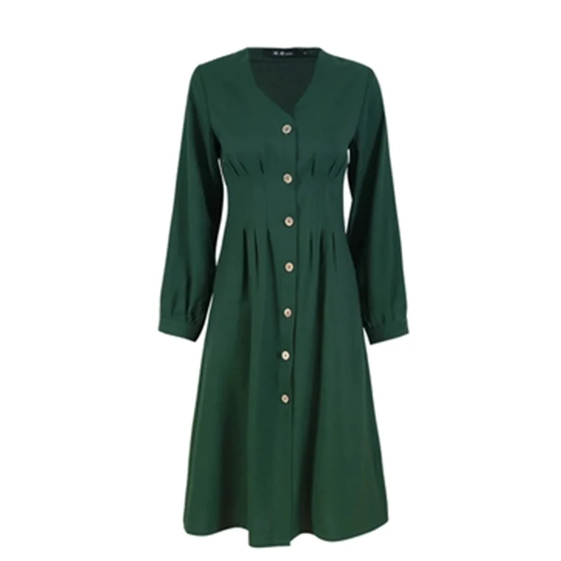 2019 women's spring autumn fat mm Plus size French dress Western style retro was thin waist long V-neck women 100 kg | Женская