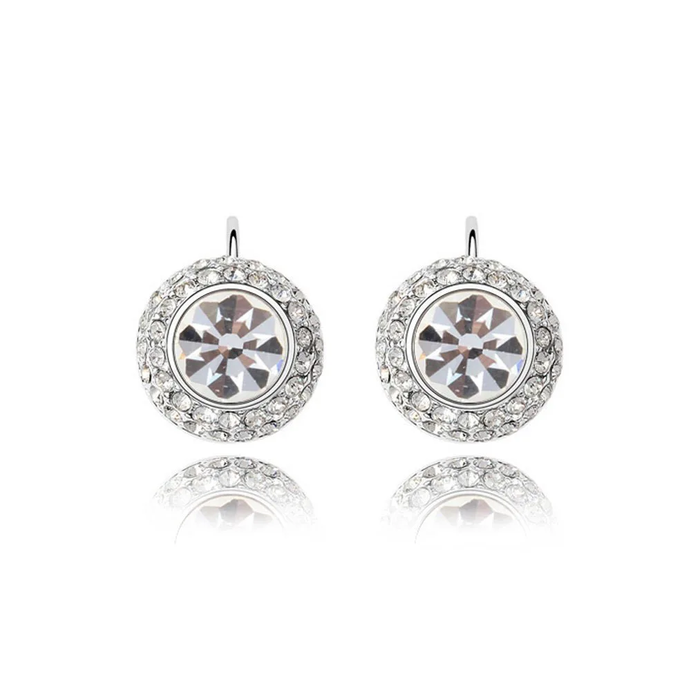 MS Betti классические серьги с круглым камнем и французским кристаллом swarovski для женщин, вечерние свадебные подарки