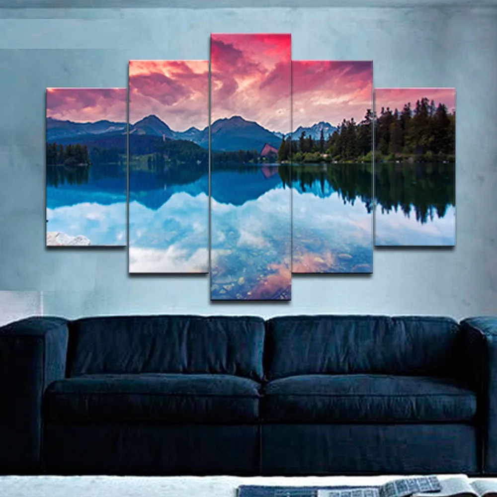 5 шт. современный горы и озера холст картины без рамы стены Книги по искусству