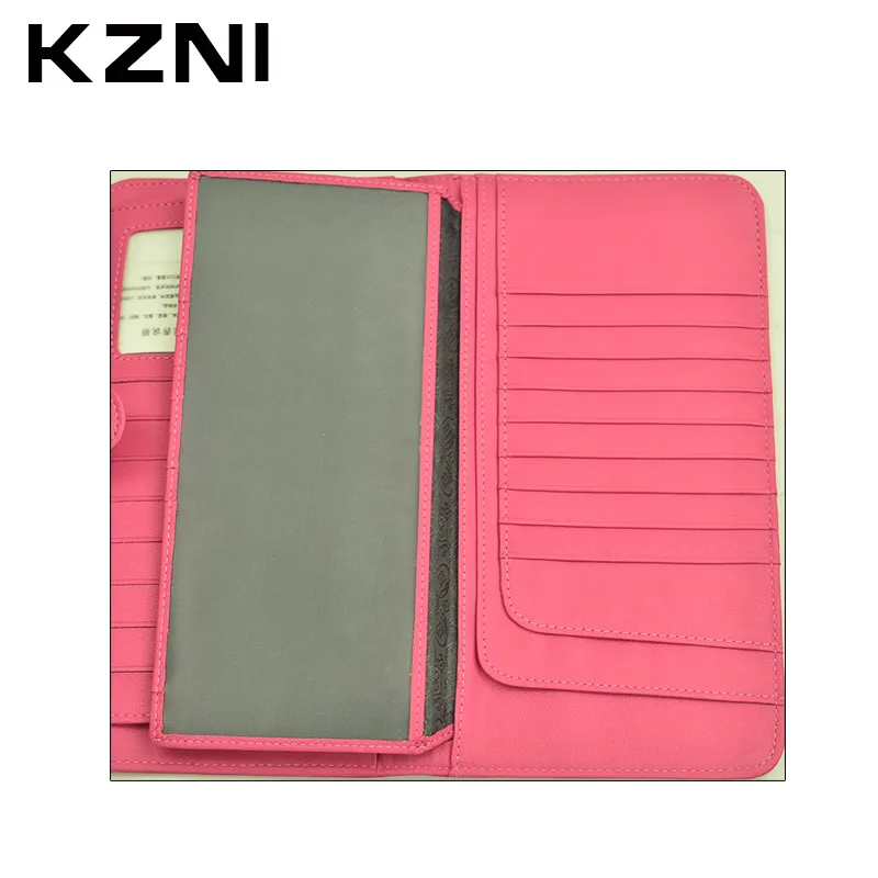 KZNI Crocodile Women Genuine Leather Embossed Wallet Card Holder Credit Purse Porta Carte Di Creditoporte 2116 | Багаж и сумки