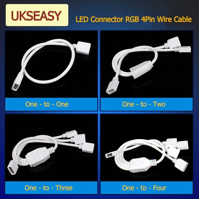 2 шт./лот 30 см LED RGB 4Pin женский сплиттер с проводным кабелем для одной точки