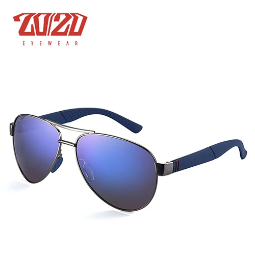 C04 Blue 20/20 Дизайн Поляризованные Пилотные Солнцезащитные Очки Мужчины Оттенки Водителя Мужской Винтаж Солнцезащитные Очки Для Мужчин UV400 cuculos PL358 - Цвет линз: C04 Blue