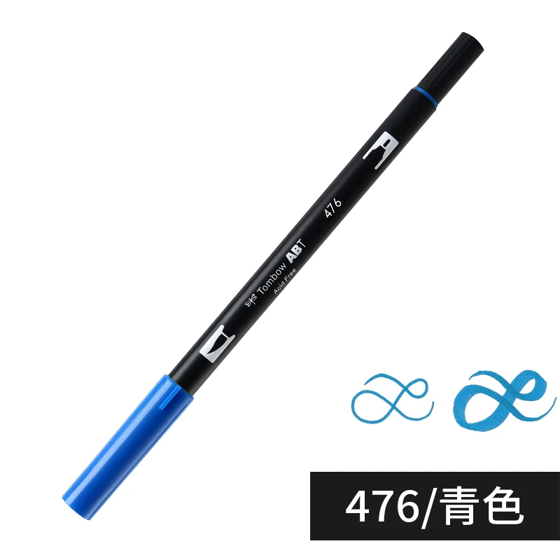 476 ABT Tombow, двойная кисть, художественные маркеры, акварельные маркеры, 96 цветов, мягкая ручка для рукописного письма, профессиональные ручки для рисования - Цвет: 476