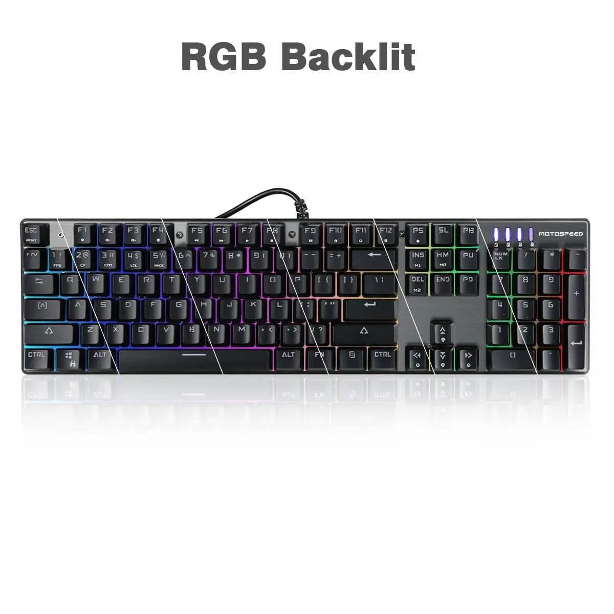 MOTOSPEED Inflictor CK104 NKRO RGB подсветка Механическая игровая клавиатура Outemu синий переключатель игровая клавиатура